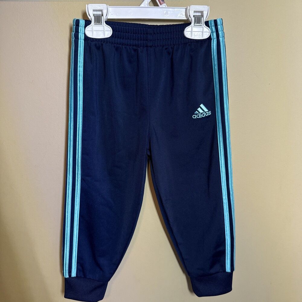 Adidas Blue Light Blue Stripe Jogger Pants 24m Unisex Toddler